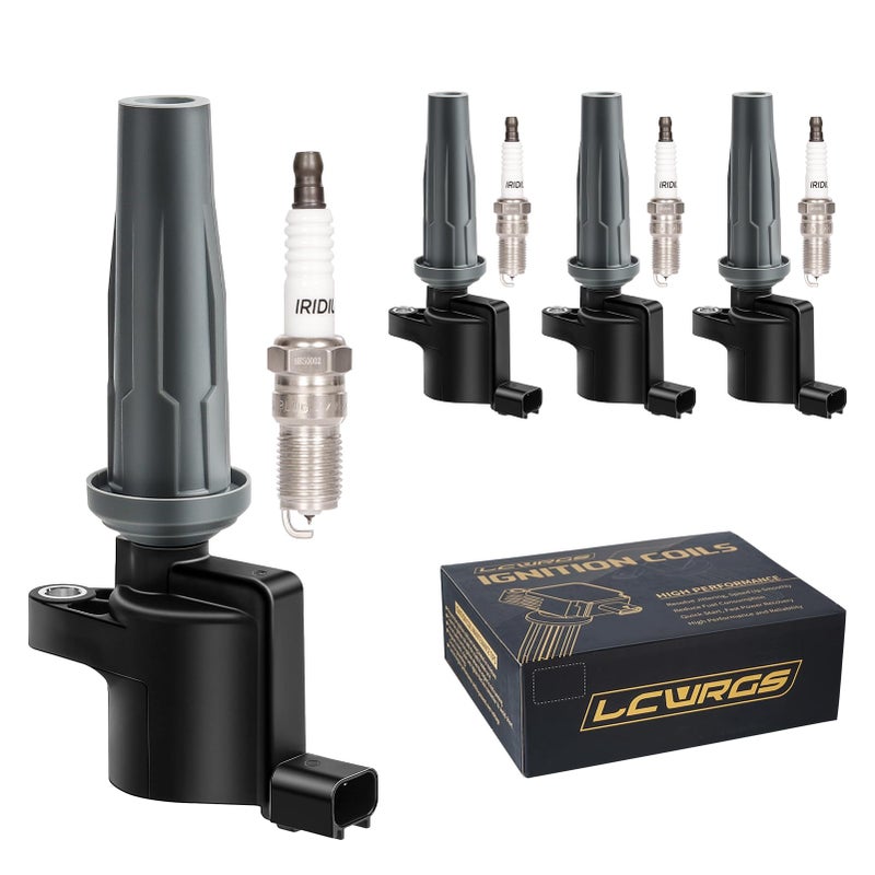 Set of 4 Ignition Coil Pack and Spark Plugs Fits for 20 25 Ford Escape Fusion CMax Transit Connect Lincoln MKZ Mercury Mariner Replaces UF621 C1658